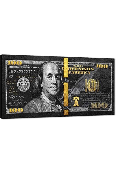 Al Raied لوحة قماشية ذهبية من فئة 100 دولار، مناسبة للمكتب والمنزل، أعمال فني...