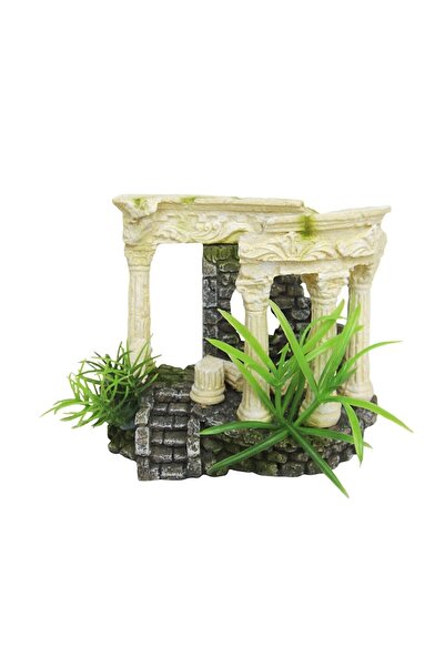 HAPPET Decor Pentru Acvariu, Coloana Cu Plante, 13x7.2x10.5 cm, R069