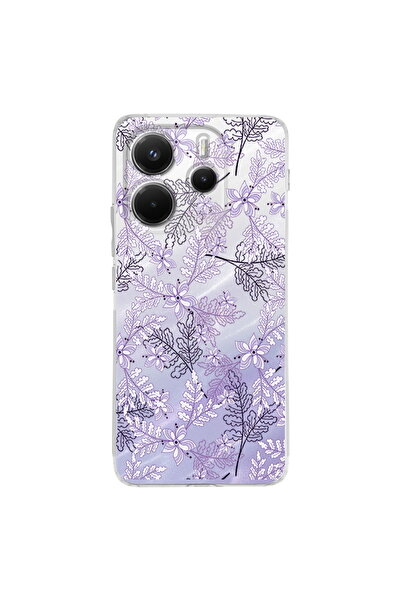 PrintiFy Xiaomi Redmi Note 14 5G İle Uyumlu Floral Lila Baskılı Kamera Koruma...
