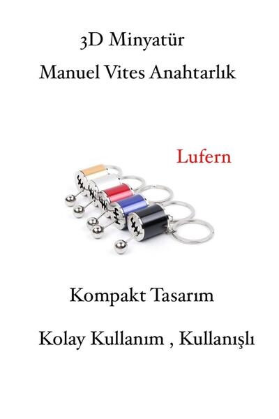 Lufern Renkli Hareketli Araba Otomobil Manuel Vites Anahtarlık Altı Hız Dişli...