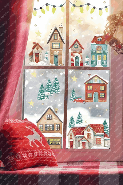 Ada Mdesign Yılbaşı Süsü Karlı Şehir Yeni Yıl Çocuk Bebek Odası Sticker Seti ...