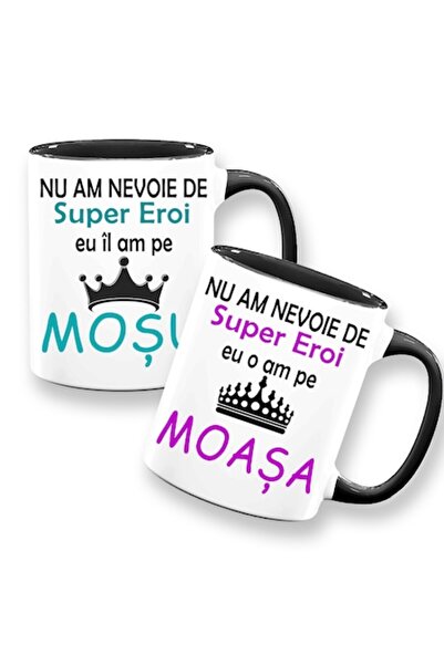 OEM Set 2 căni personalizate pentru Naș/Nașă cu mesajul: „Nu am nevoie de sup...