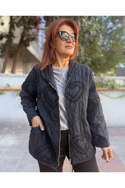 DenizEge Яке с детайл от марля в цвят тъмно син