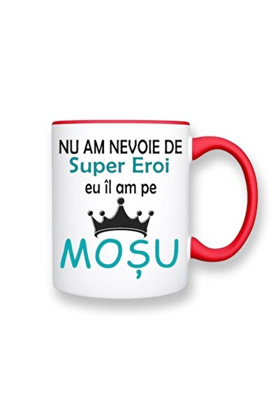 OEM Personalized Mug for Grandpa with Message: 'I Don't Need Superheroes', Betaprint, Crown Model, White