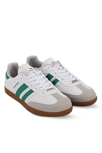 Slazenger Comfortable Lace-Up Casual Sports Shoes White Green Sneaker