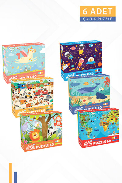 Neverland 6 FARKLI 60 PARÇA ÇOCUK PUZZLE