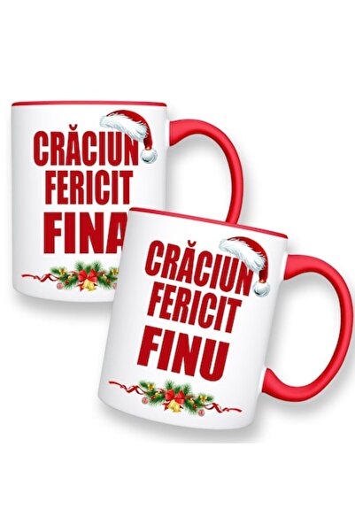 OEM Set 2 mugs with message: 'Merry Christmas to Godchild/Godfather', Betaprint, Model 4, ceramic, white