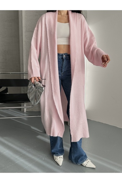DİMA FASHİON Full-Length Knitwear Cardigan
