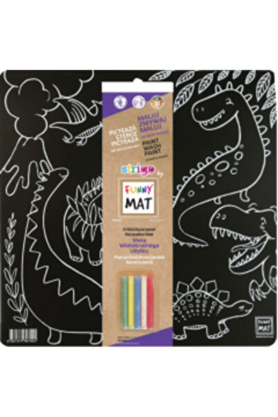 Strigo Covoraș amuzant negru reutilizabil - Dinozauri