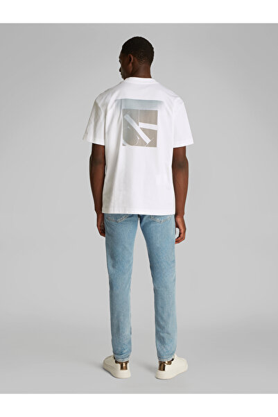 Calvin Klein Men Bright White Soft Layered Monogram Crew Neck T-Shirt