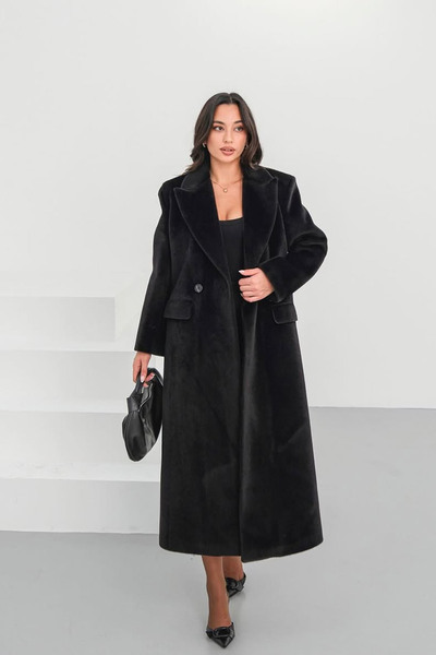 Neşeli Butik γυναικείο παλτό με κουμπιά πλήρους μήκους NBMYLK30