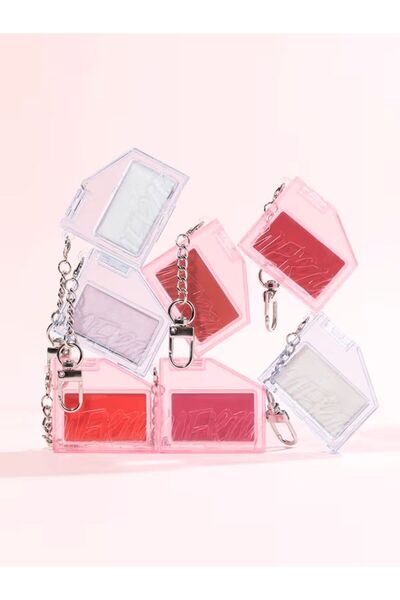 Han Glow K - Beauty Merzy Let's Wearing Lip & Cheek Keyring | Yumuşak Kremsi Nemlendirici Allık Ruj Göz Farı No.01 Red