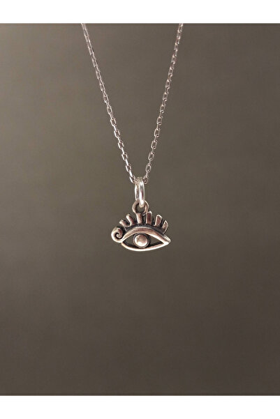 TREND Gümüş Göz Kolye, Minik kirpikli göz kolye, nazarlık kolye, hediyelik kadın kolye