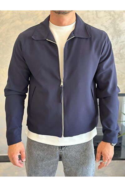 ECARTS Men's Regular Fit Slim Jacket Navy Blue Eca029