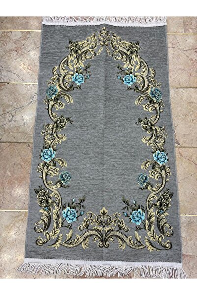 GÜRLEK TEKSTİL Elegant Floral Luxury Chenille Prayer Rug Gürlek