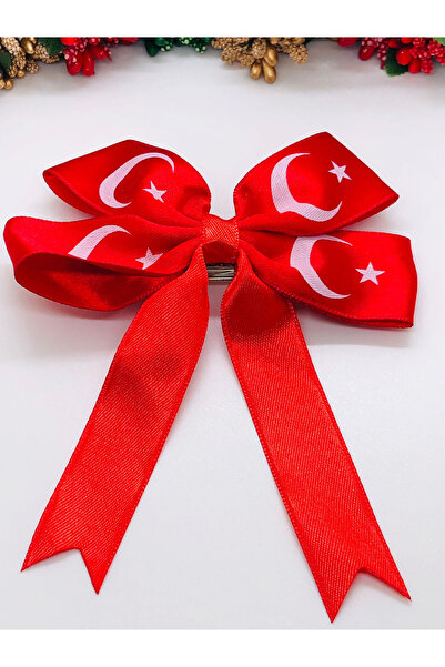 İnDerin Flag Hair Clip Red-White Eid Hair Clip
