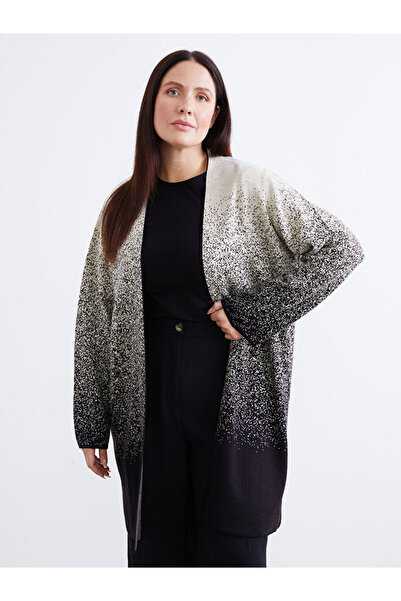 LC Waikiki Women's Knitwear Cardigan with Shawl Collar Pattern