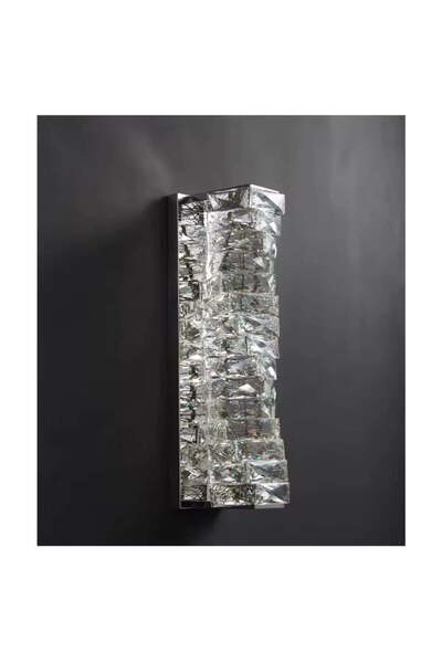 RFAN Lampă de perete LED, model B6620, textură cristalină, 3 tipuri de lumină, 20W, argintiu