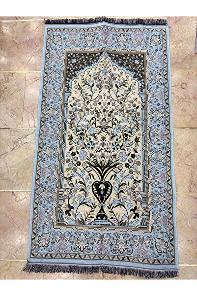 GÜRLEK TEKSTİL سجادة صلاة من قماش الشنيل بنقشة زهور رافزا