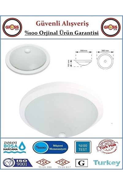 Netelsan Tavan Armatürü - Soft Camlı - Sensörsüz - Tek Duylu