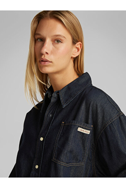 Calvin Klein Women Denim Rinse Long Sleeve Oversized Denim Shirt