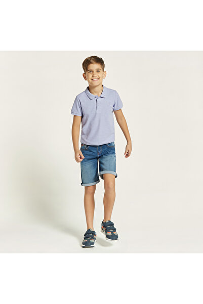 Lee Cooper شورت جينز سادة مع أزرار للإغلاق وجيوب