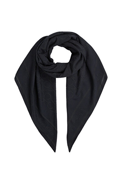 Calvin Klein Women Black Burnout Monogram Scarf