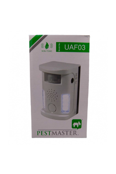 Pestmaster UAF03, repelent animale cu ultrasunete, alarma acustica si flash (70 mp)