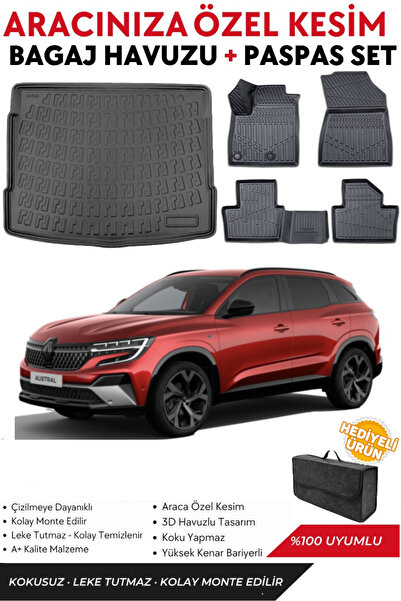 ko kaliteoto Renault Austral 2025 Mild Hybrıd Model Bagaj Havuzu+Paspas Full ...
