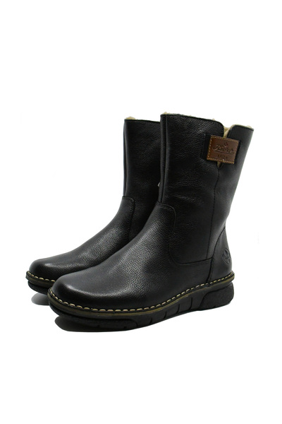 Rieker Comfortable women's ankle boots, black, made of grained leather RIK 73350-00