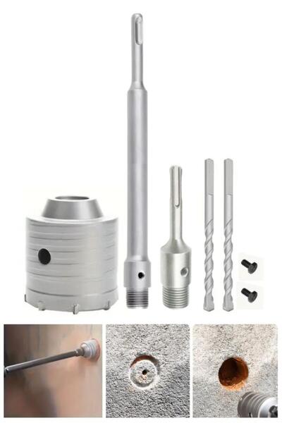 DepoMega 65 mm Beton Duvar Delme Panç Uzatma Adaptörlü 25 cm