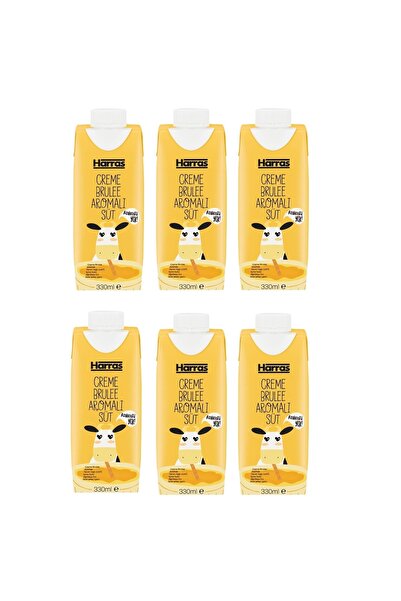 Harras Creme Brulee Aromalı UHT Süt I Renklendiricisiz Lezzetli Pratik İçecek 6 Adet x 330 ml