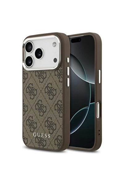 Guess Θήκη για iPhone 17 Pro, Σκληρή θήκη 4G Classic Logo MagSafe, Καφέ