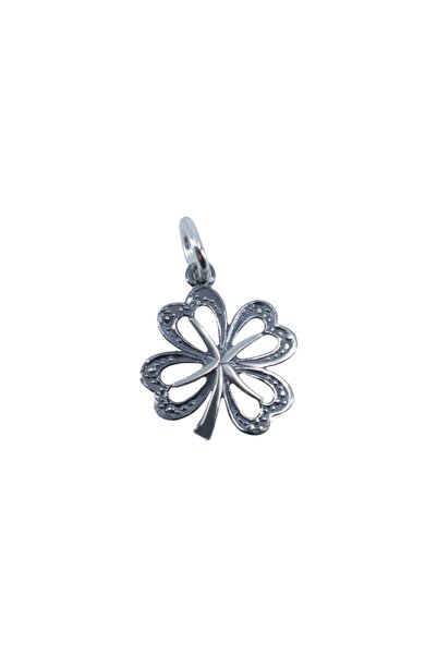 Premium JEWELRY Silver 925 Patinated Clover Pendant, 0.77 g