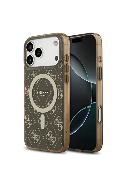 Guess Θήκη για iPhone 17 Pro, IML 4G Background MagSafe, Καφέ