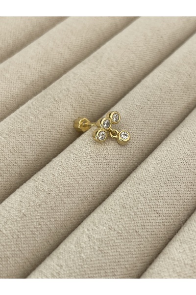 Sade Accessory Ucu Sallantılı Dört Taşlı Piercing