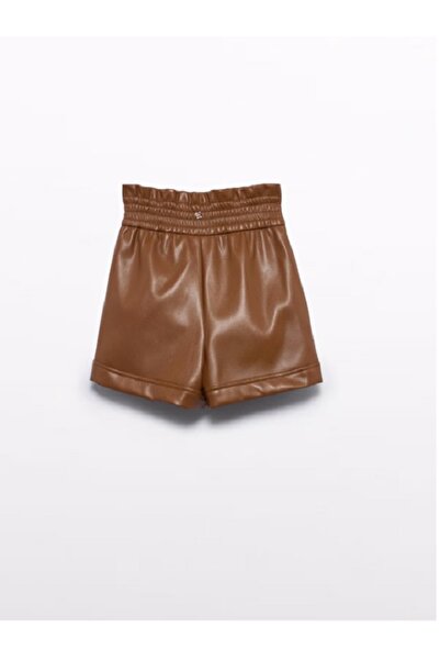 Abel & Lula Girl's Leather Shorts - Brown