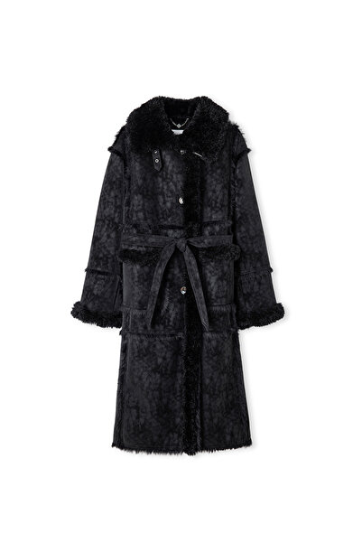 İpekyol Faux Fur Mix Belted Coat