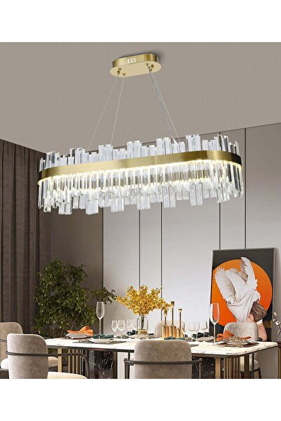 RFAN Candelabru LED, Model H98347/800*300, Textură Cristal, Metal, 120W, Auriu