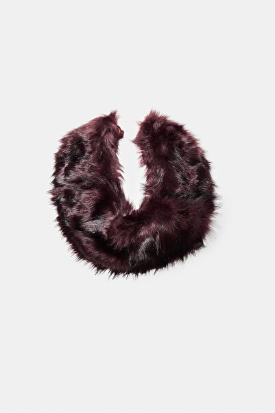 Stradivarius Suni kürk yakalı atkı