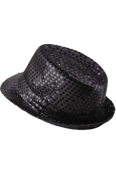 Mustran Copii Băiat Pălărie neagră cu paiete Pălărie de spectacol Pălărie Mic...