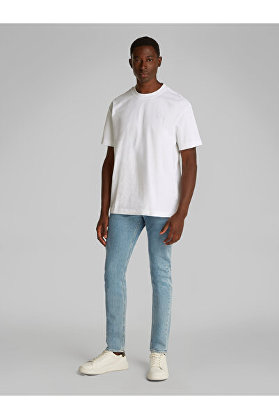 Calvin Klein Men Bright White Soft Layered Monogram Crew Neck T-Shirt