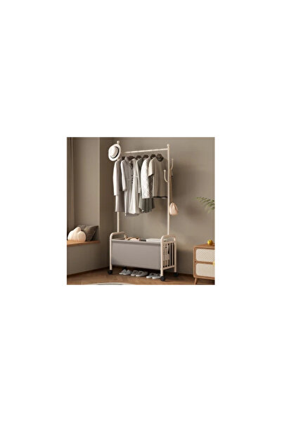 Rovitech Suport de haine portabil din oțel carbon cu compartiment pentru încă...