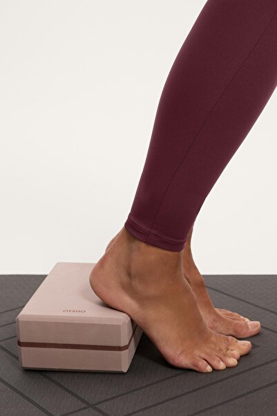 Oysho Comfortlux V-waist ankle-length leggings with ribbed detail