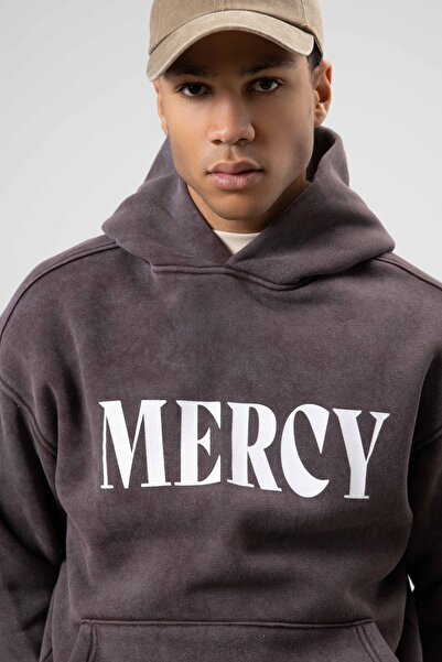 VAMOSCLO Card Detailed Washable Oversize Sweatshirt Brown