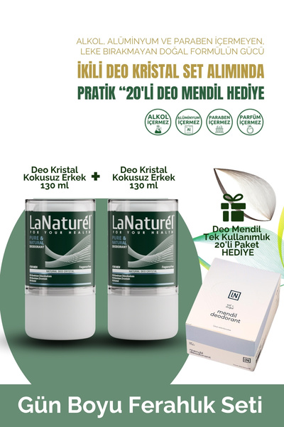 LaNaturel Doğal Kristal Deodorant Erkek Seti