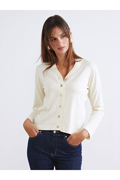 LC Waikiki Soulifeekru V-Neck Women's Knitwear Cardigan