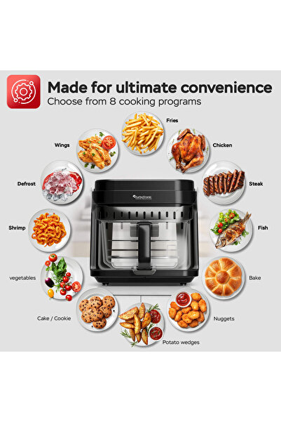 TurboTronic Friteuza profesionala cu aer cald TT-AFG5, 1200W, 5.5 litri, termostat reglabil