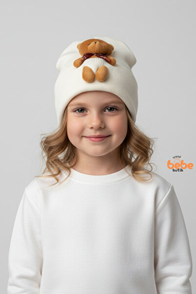 Trend Bebe Butik Beretă tricotată pentru fete cu detalii ursuleț de pluș – Că...