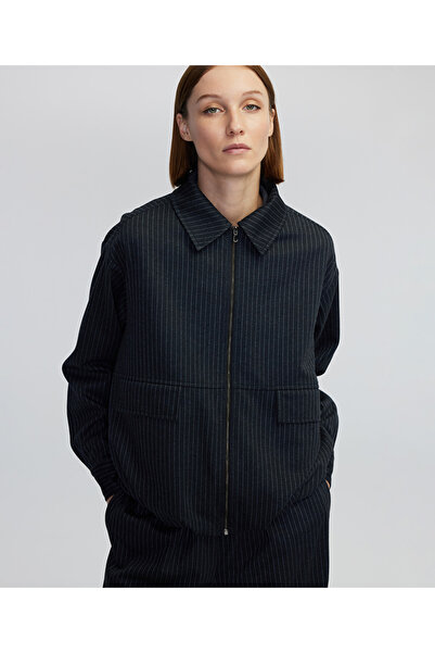 İpekyol Drapeli çizgi desen ceket